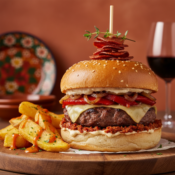 Spanish Chorizo & Beef Burger Delight recipe