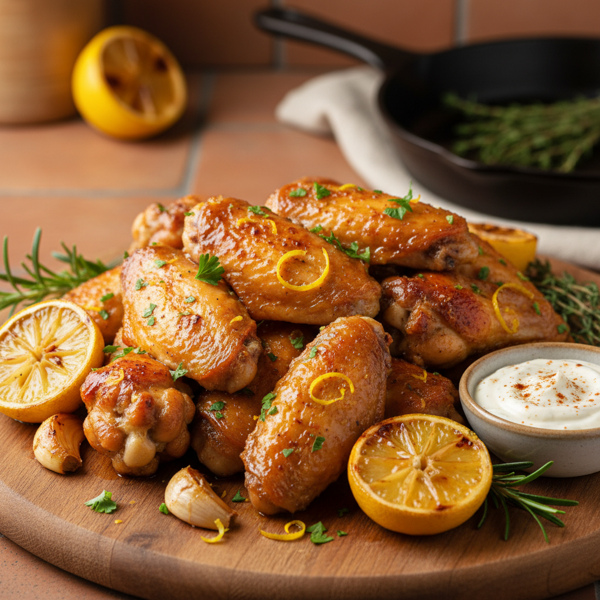 Spanish Garlic-Lemon Chicken Wing Delights recipe