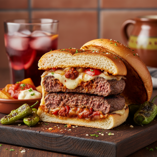 Spanish Stuffed Burger recipe