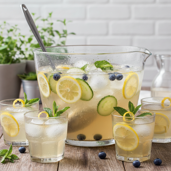 Sparkling Gin Lemonade Tea Punch recipe