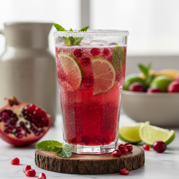 Sparkling Pomegranate & Cranberry Refresher recipe