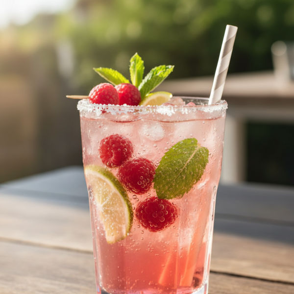 Sparkling Raspberry Mojito Refresher recipe