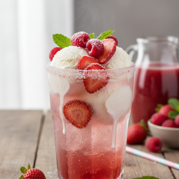 Sparkling Strawberry Bliss Float recipe