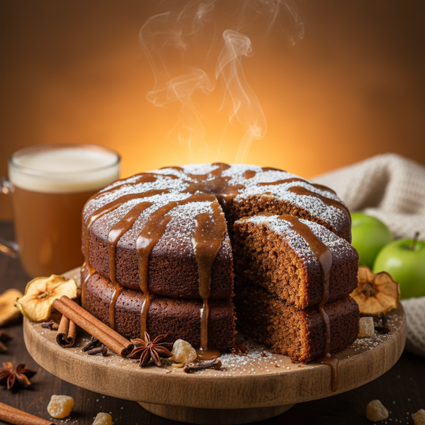 Spiced Apple Cider Gingerbread Cake recipe
