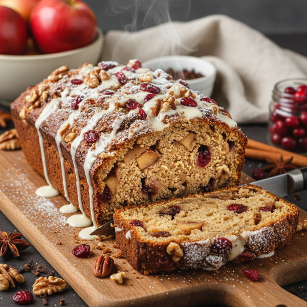 Spiced Apple Cranberry Nut Bread recipe
