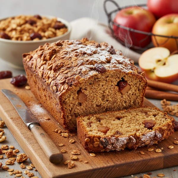 Spiced Apple Date Granola Bread recipe