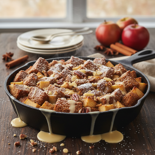 Spiced Apple Gingerbread Bread Pudding recipe