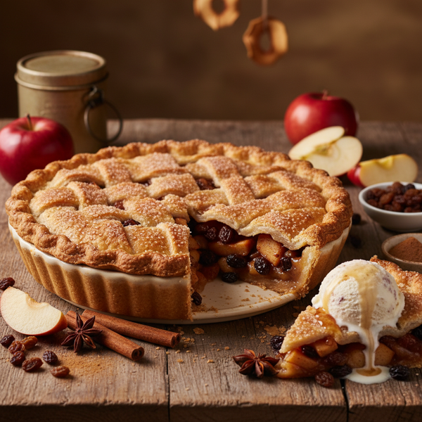 Spiced Apple Raisin Delight Pie recipe