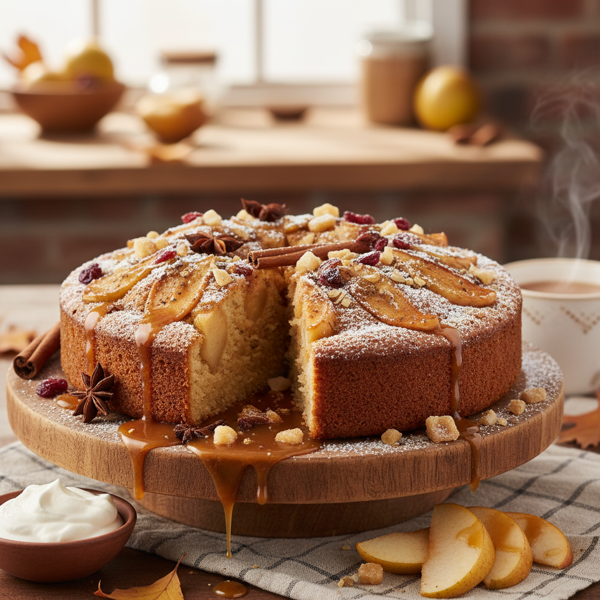 Spiced Apple or Pear Delight Cake recipe
