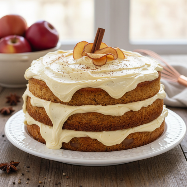 Spiced Applesauce Cake with Buttery Frosting recipe
