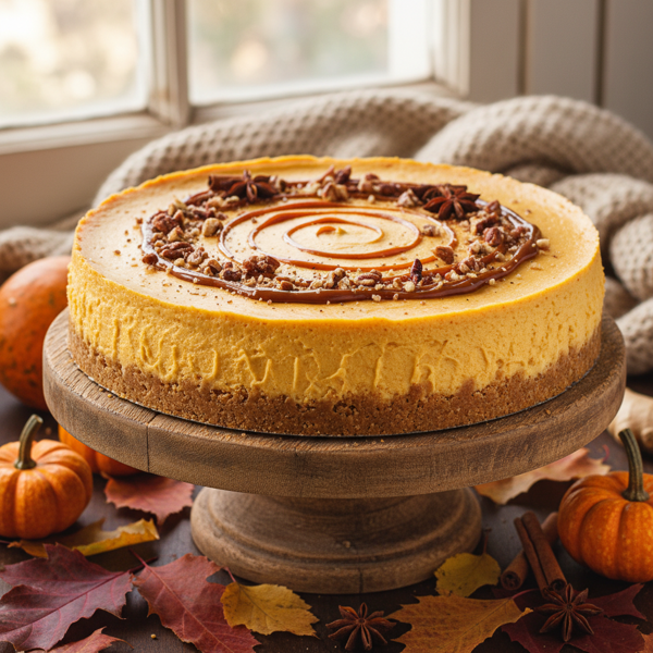 Spiced Autumn Pumpkin Cheesecake recipe