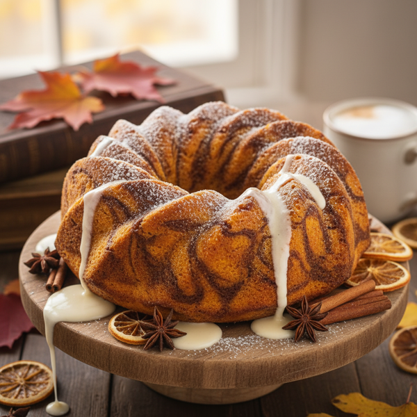 Spiced Autumn Swirl Pumpkin Cake recipe