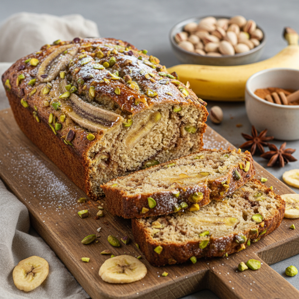 Spiced Banana-Pistachio Delight Bread recipe