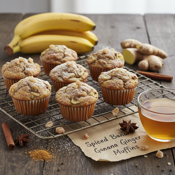 Spiced Banana Ginger Muffins recipe