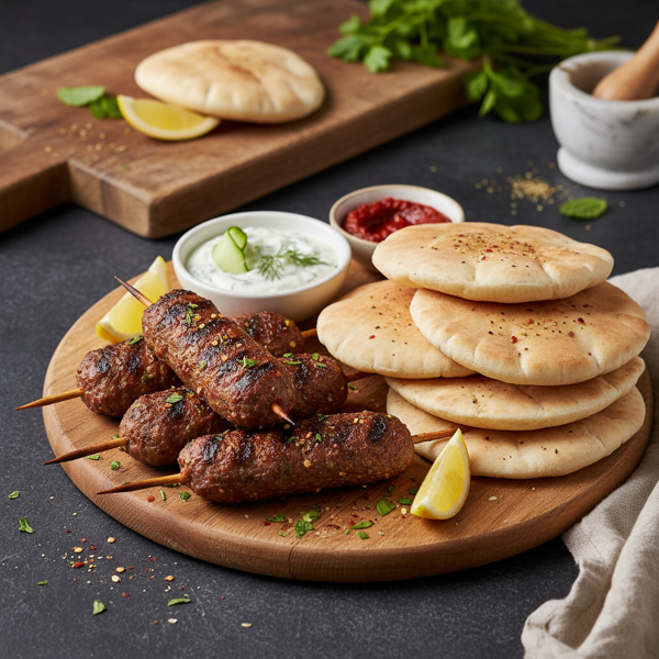 Spiced Beef Koftas with Warm Pita recipe