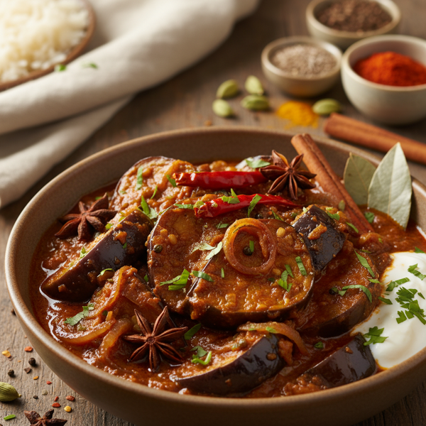 Spiced Brinjal Curry with Aromatic Spices recipe