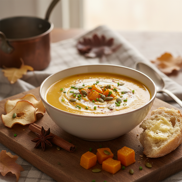 Spiced Butternut Squash and Apple Bisque recipe