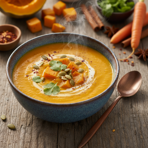 Spiced Butternut Squash and Carrot Velvet Soup recipe