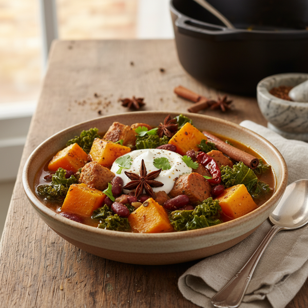 Spiced Butternut Squash and Kale Stew recipe