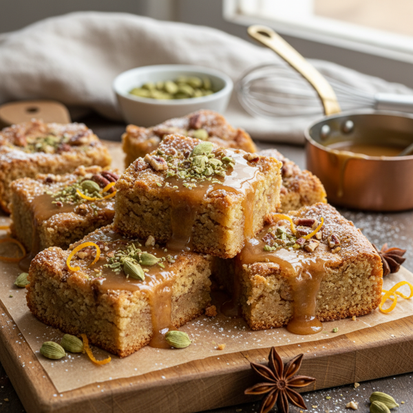 Spiced Cardamom Bliss Bars with Brown Butter Glaze recipe