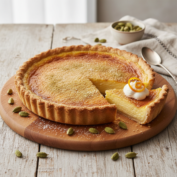 Spiced Cardamom Buttermilk Custard Pie recipe