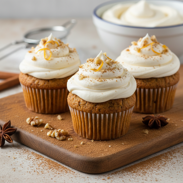 Spiced Carrot Cupcakes with Luscious Cream Cheese Frosting recipe