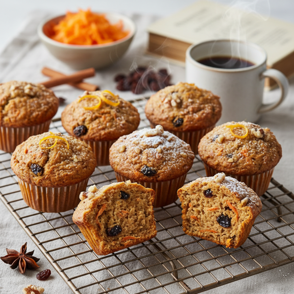 Spiced Carrot Raisin Breakfast Muffins recipe
