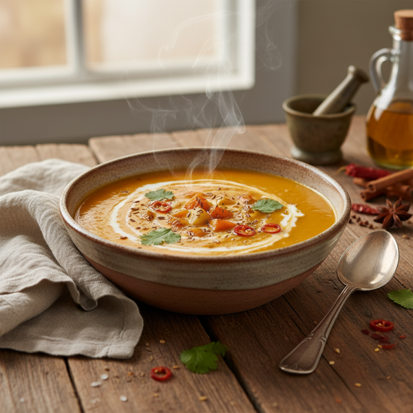 Spiced Carrot and Potato Cream Soup recipe