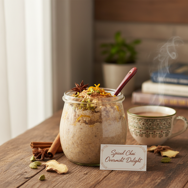 Spiced Chai Overnight Oats Delight recipe