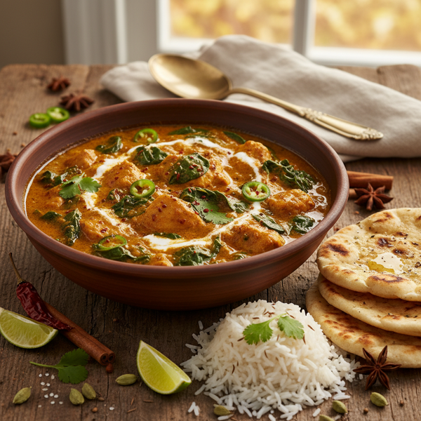 Spiced Chicken Curry with Spinach recipe