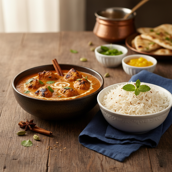 Spiced Chicken Tikka Masala with Aromatic Jasmine Rice recipe