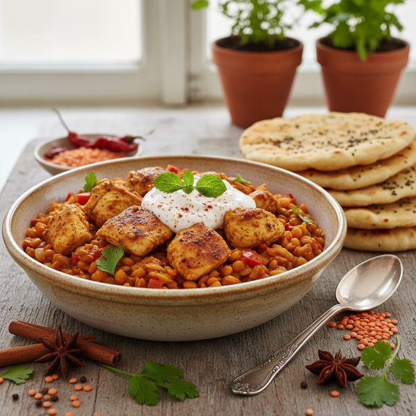 Spiced Chicken and Red Lentil Medley recipe