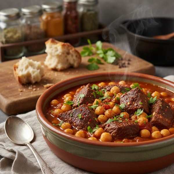 Spiced Chickpea and Beef Stew recipe