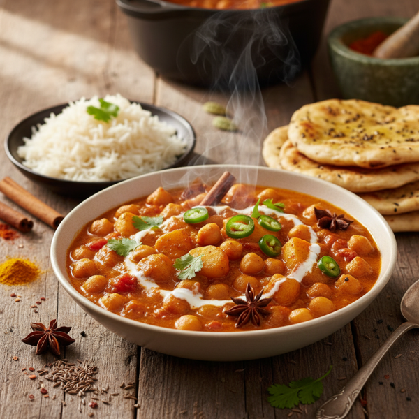 Spiced Chickpea and Potato Curry recipe