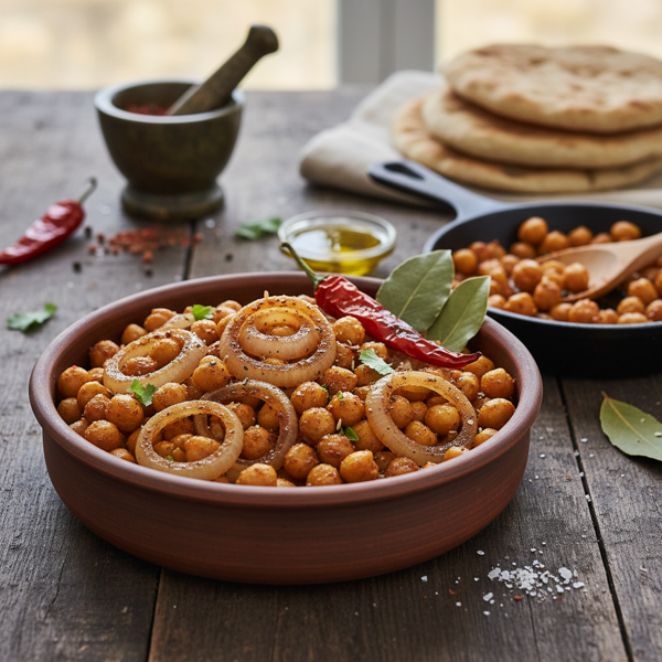 Spiced Chickpeas with Savory Onions recipe