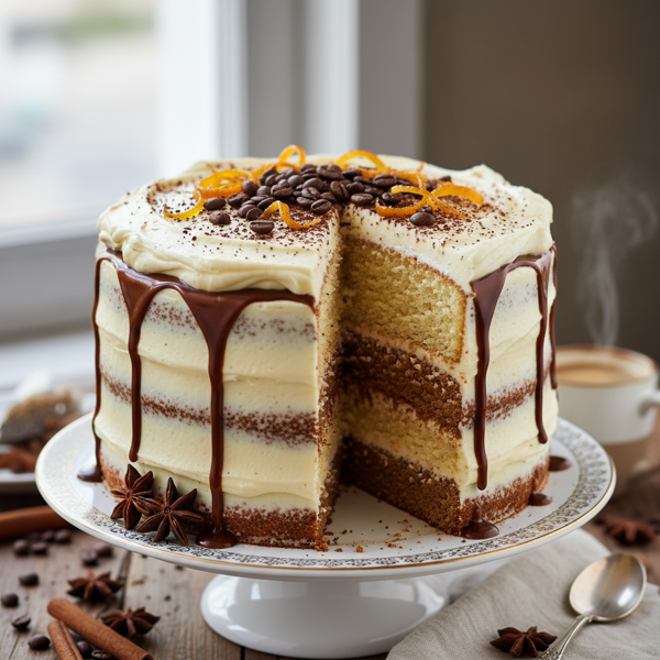 Spiced Coffee Vanilla Sponge Cake recipe