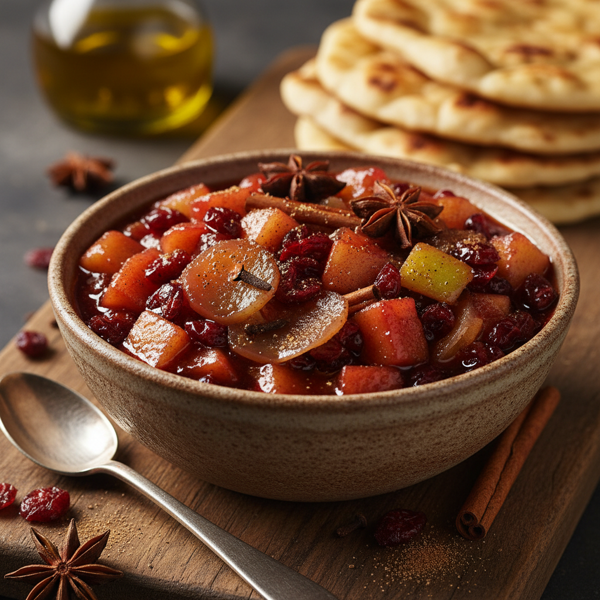Spiced Cranberry-Apple Ginger Chutney recipe