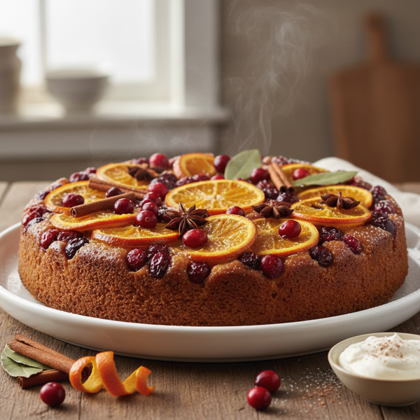 Spiced Cranberry Orange Upside-Down Cake recipe