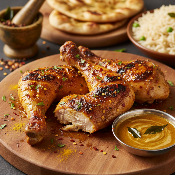 Spiced Curry Butter Grilled Chicken Legs recipe