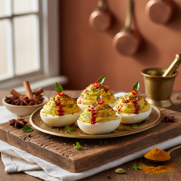 Spiced Curry Deviled Eggs Delight recipe