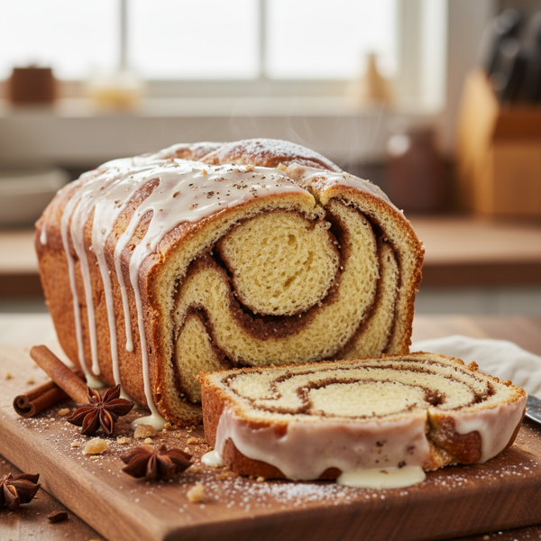Spiced Eggnog Cinnamon Swirl Bread recipe