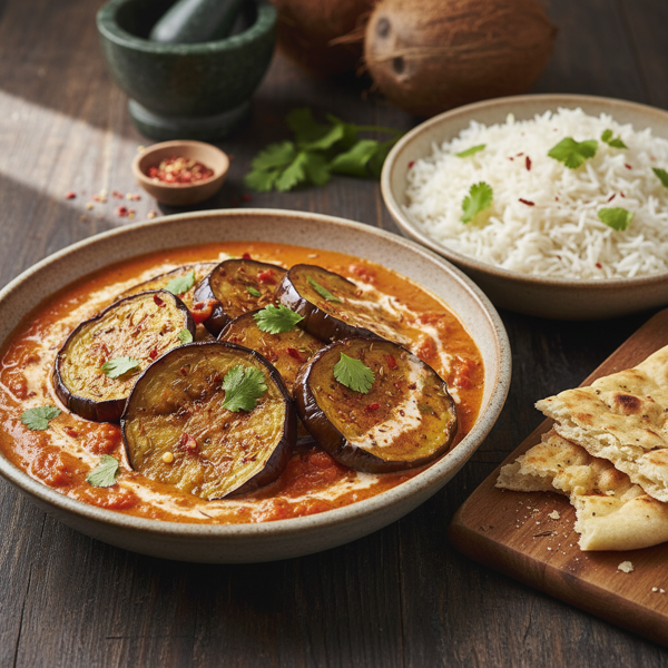 Spiced Eggplant in Creamy Tomato Coconut Sauce recipe