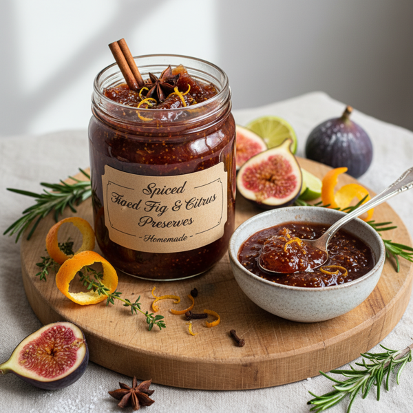Spiced Fig Preserves with Citrus Zest recipe