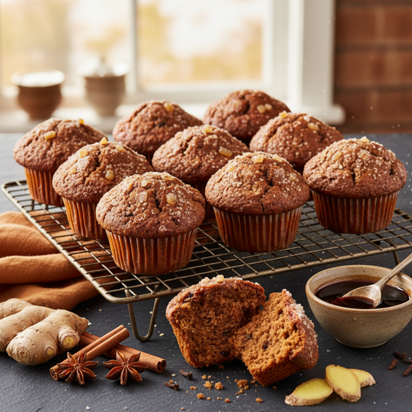 Spiced Ginger Molasses Muffins recipe