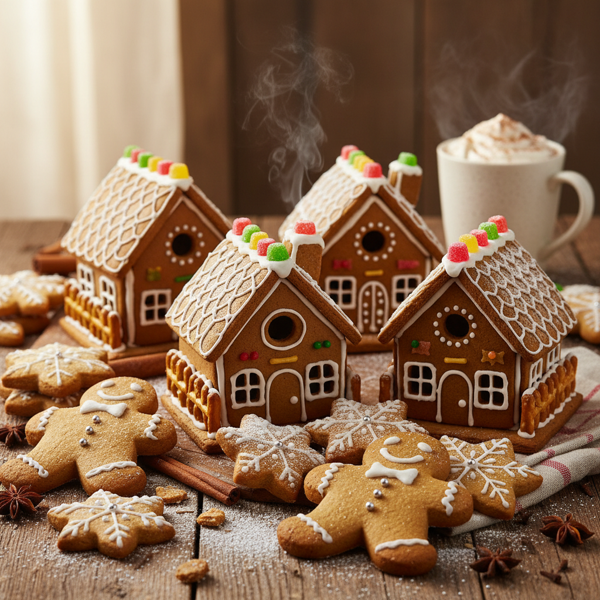 Spiced Gingerbread Cookies and Houses recipe