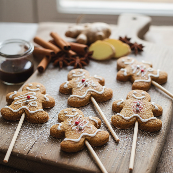 Spiced Gingerbread Lollipop Cookies recipe