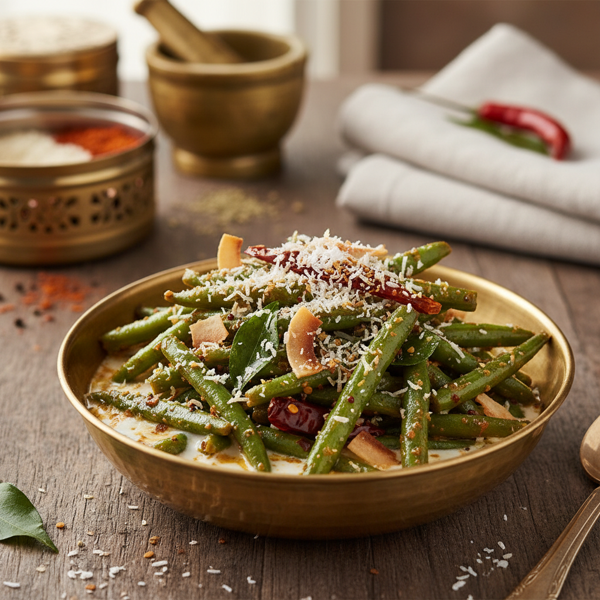 Spiced Green Beans with Coconut recipe