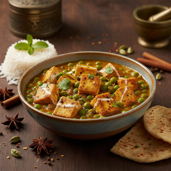 Spiced Green Peas and Paneer Delight recipe