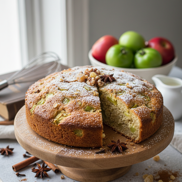 Spiced Green Tomato and Apple Cake recipe