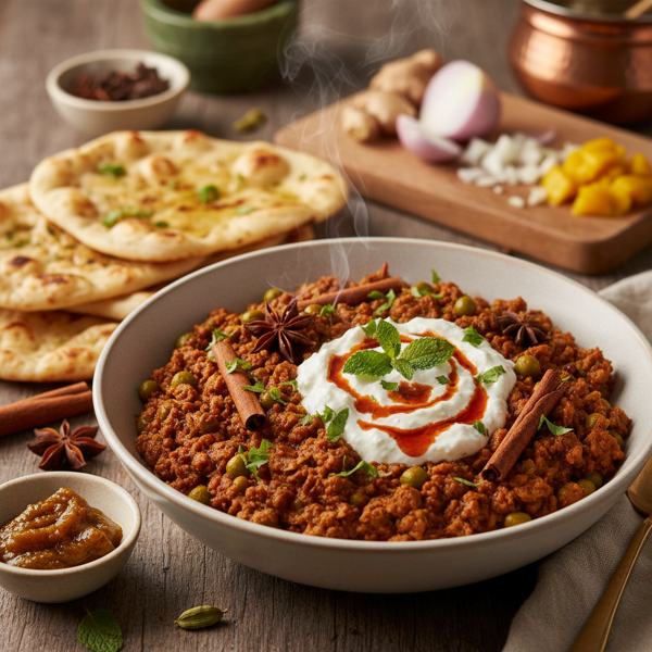 Spiced Indian Chicken Keema with Fresh Peas recipe